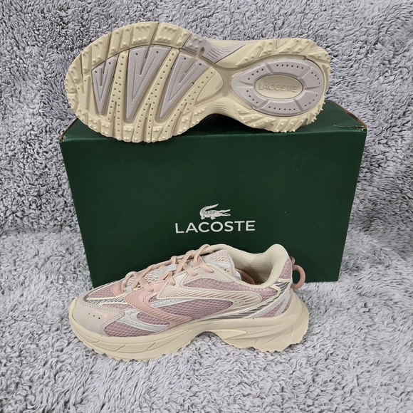 Lacoste Women's Pink and Cream Sneakers L003 Neo Shot Size 7.5 - Picture 3 of 15